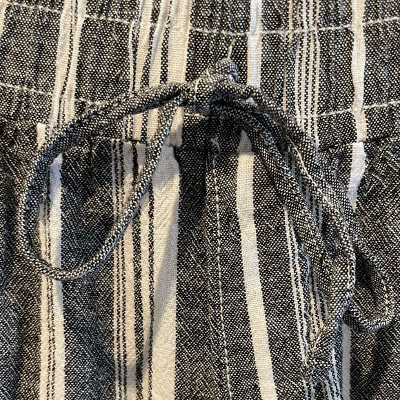 Briggs NY High Waisted Linen Wide Leg Pants Gray & White Striped Women’s Large - Picture 5 of 6